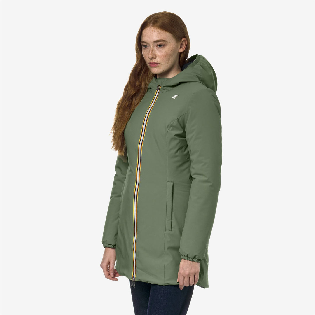 Jackets Woman DENISE ST WARM DOUBLE Mid GREEN S-BLUE D Detail (jpg Rgb)			