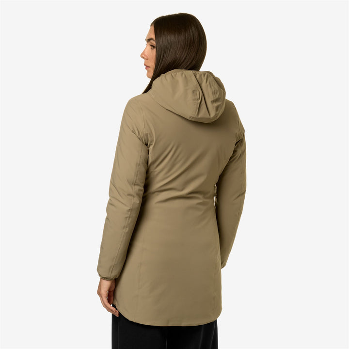 Jackets Woman DENISE WARM DOUBLE Mid BEIGE T-BLACK P Dressed Front Double		