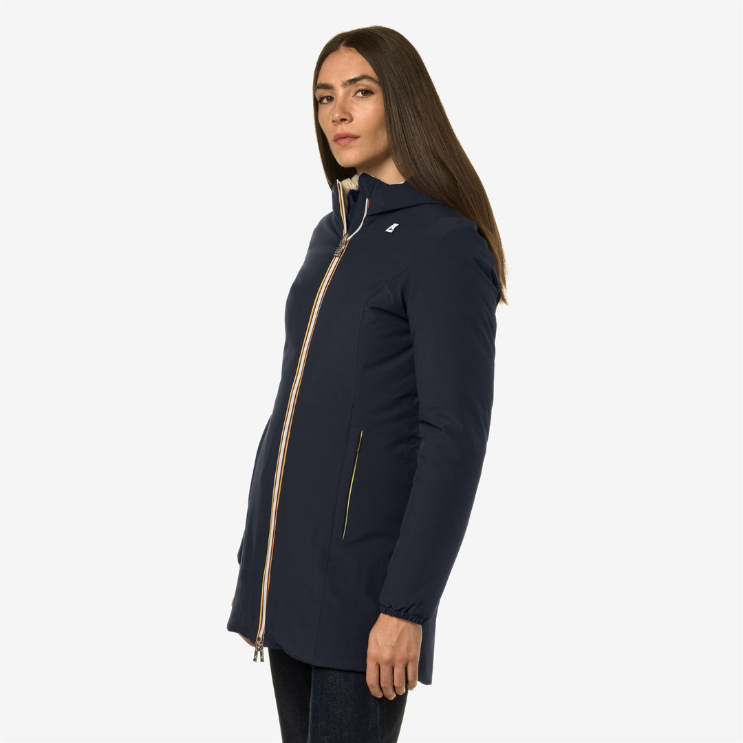 Jackets Woman DENISE WARM DOUBLE Mid BLUE D-BEIGE E Detail (jpg Rgb)			