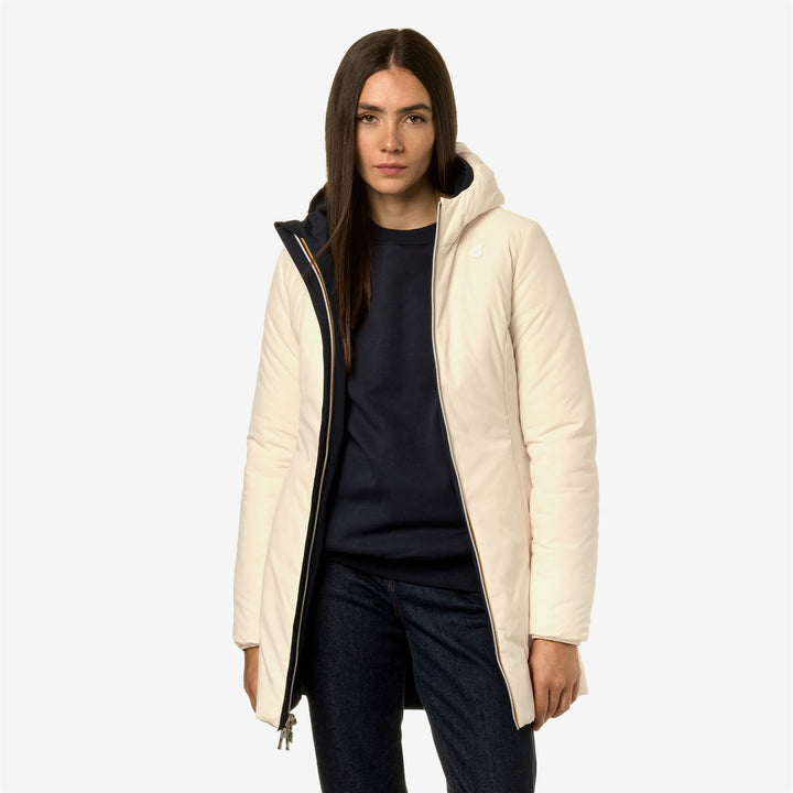 Jackets Woman DENISE WARM DOUBLE Mid BLUE D-BEIGE E Detail Double				