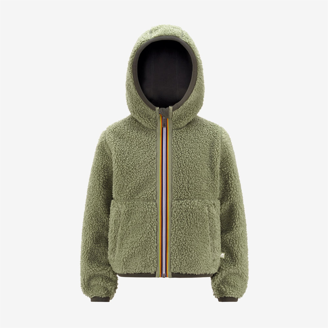 Fleece Boy P. JACK SHERPA POLAR DOUBLE Jacket GREEN B-GREEN S Dressed Front (jpg Rgb)	