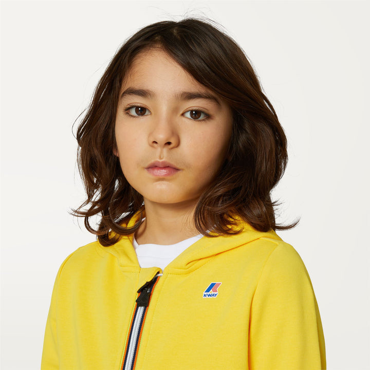 Fleece Kid unisex P. LE VRAI ARNEL POLY COTTON Jacket YELLOW DK Detail Double				