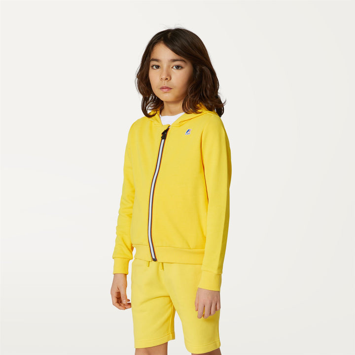 Fleece Kid unisex P. LE VRAI ARNEL POLY COTTON Jacket YELLOW DK Detail (jpg Rgb)			