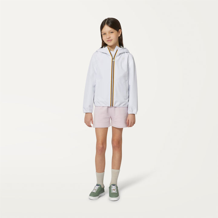 Jackets Girl P.  LIL STRETCH DOT Short WHITE Dressed Back (jpg Rgb)		