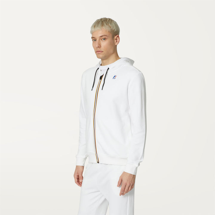 Fleece Unisex LE VRAI ARNEL POLY COTTON Jacket WHITE Detail (jpg Rgb)			