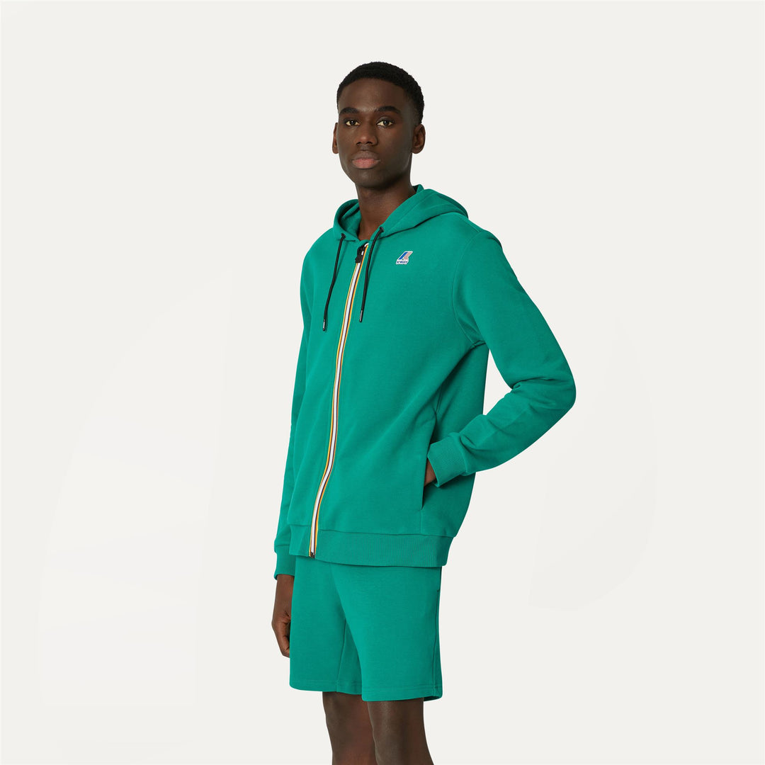 Fleece Unisex LE VRAI ARNEL POLY COTTON Jacket GREEN Detail (jpg Rgb)			