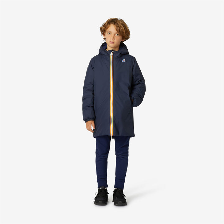 Jackets Boy P. JACOB THERMO PLUS.2 DOUBLE 3/4 Length BLUE DEPTH - BLUE MEDIEVAL Dressed Back (jpg Rgb)		