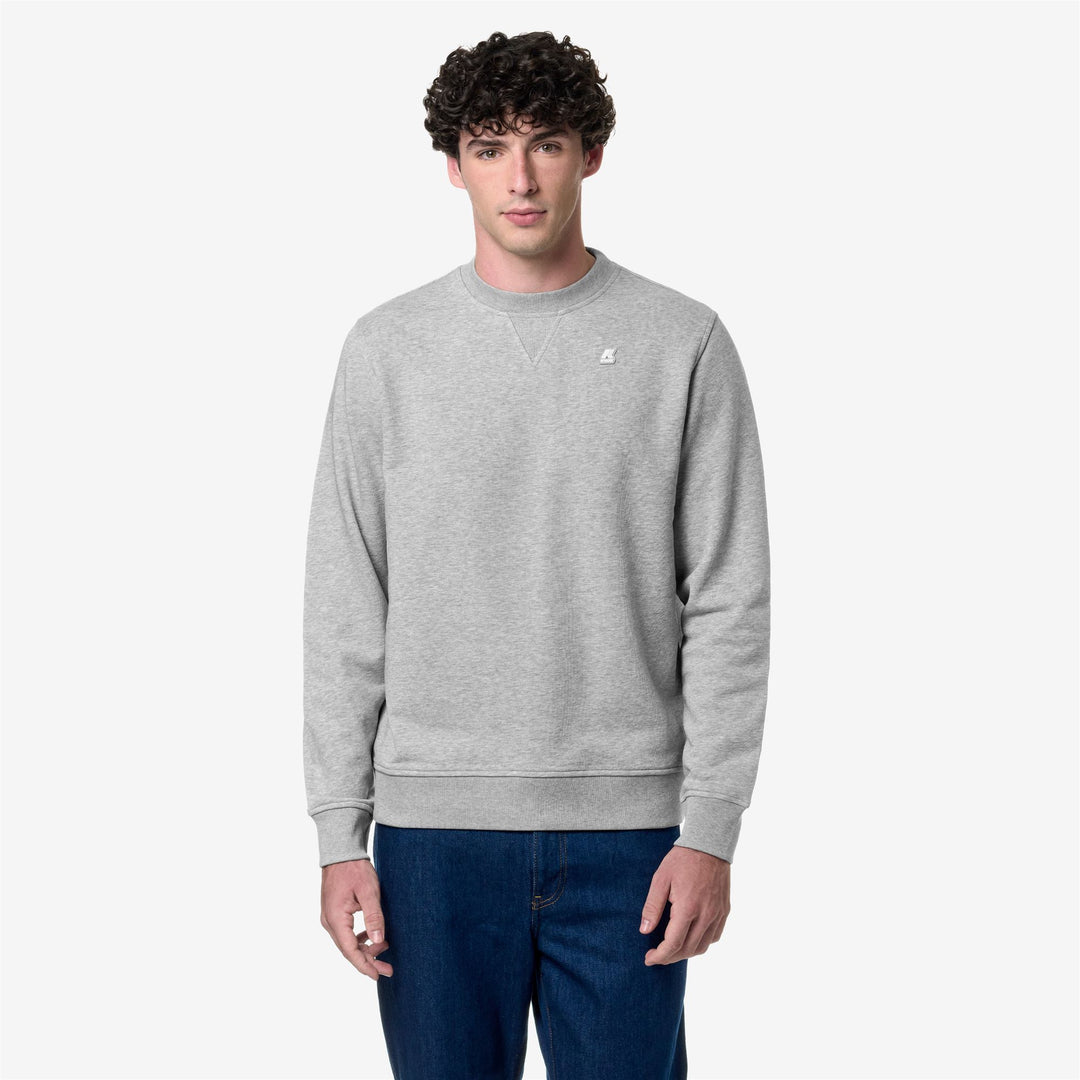 Fleece Man BAPTISTE Jumper GREY MEL Dressed Back (jpg Rgb)		