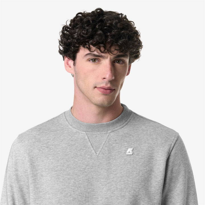 Fleece Man BAPTISTE Jumper GREY MEL Detail Double				