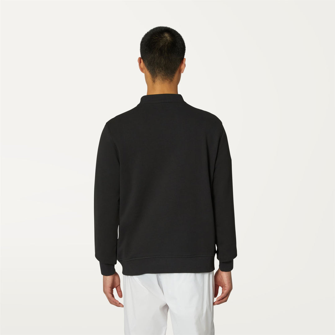 Fleece Man BAPTISTE Jumper BLACK PURE Dressed Front Double		