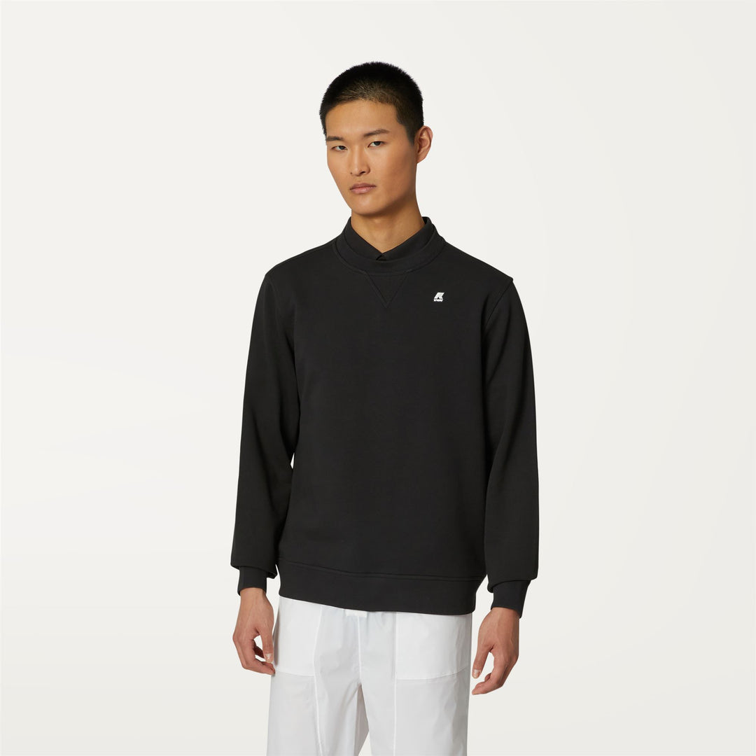 Fleece Man BAPTISTE Jumper BLACK PURE Dressed Back (jpg Rgb)		