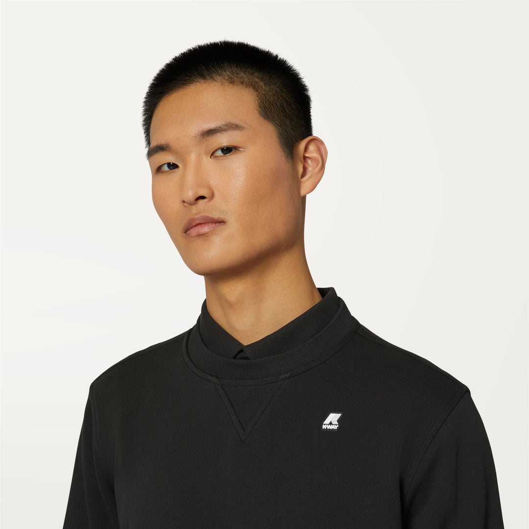 Fleece Man BAPTISTE Jumper BLACK PURE Detail Double				