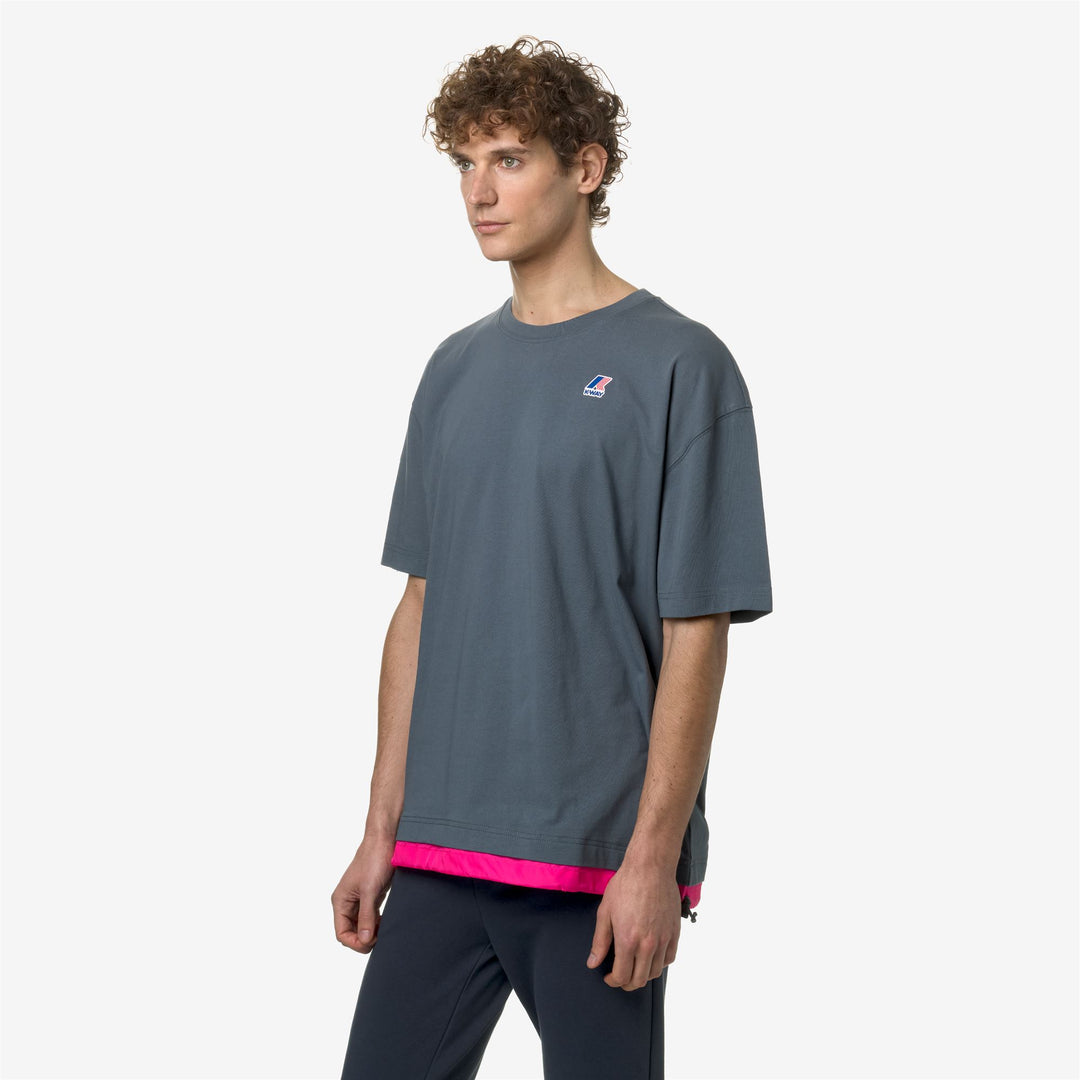 T-ShirtsTop Unisex LE VRAI SERILLE NYLON PC T-Shirt GREY EVEREST - PINK INTENSE Detail (jpg Rgb)			