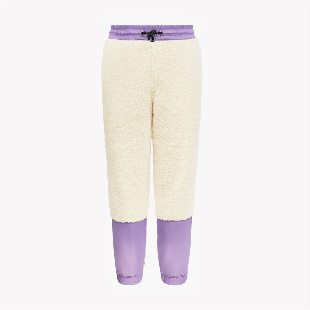 Pants Kid unisex P. LE VRAI 3.0 KAEL ORSETTO Sport Trousers ECRU-VIOLET LAVENDER Photo (jpg Rgb)			