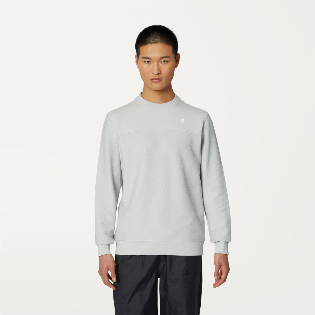 Fleece Man JULIO Pull  Over GREY ASH Dressed Back (jpg Rgb)		