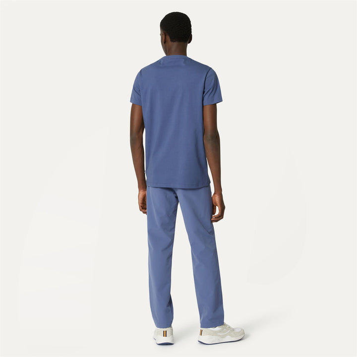 Pants Man GAEL LIGHT CHINO BLUE INDIGO Dressed Front Double		