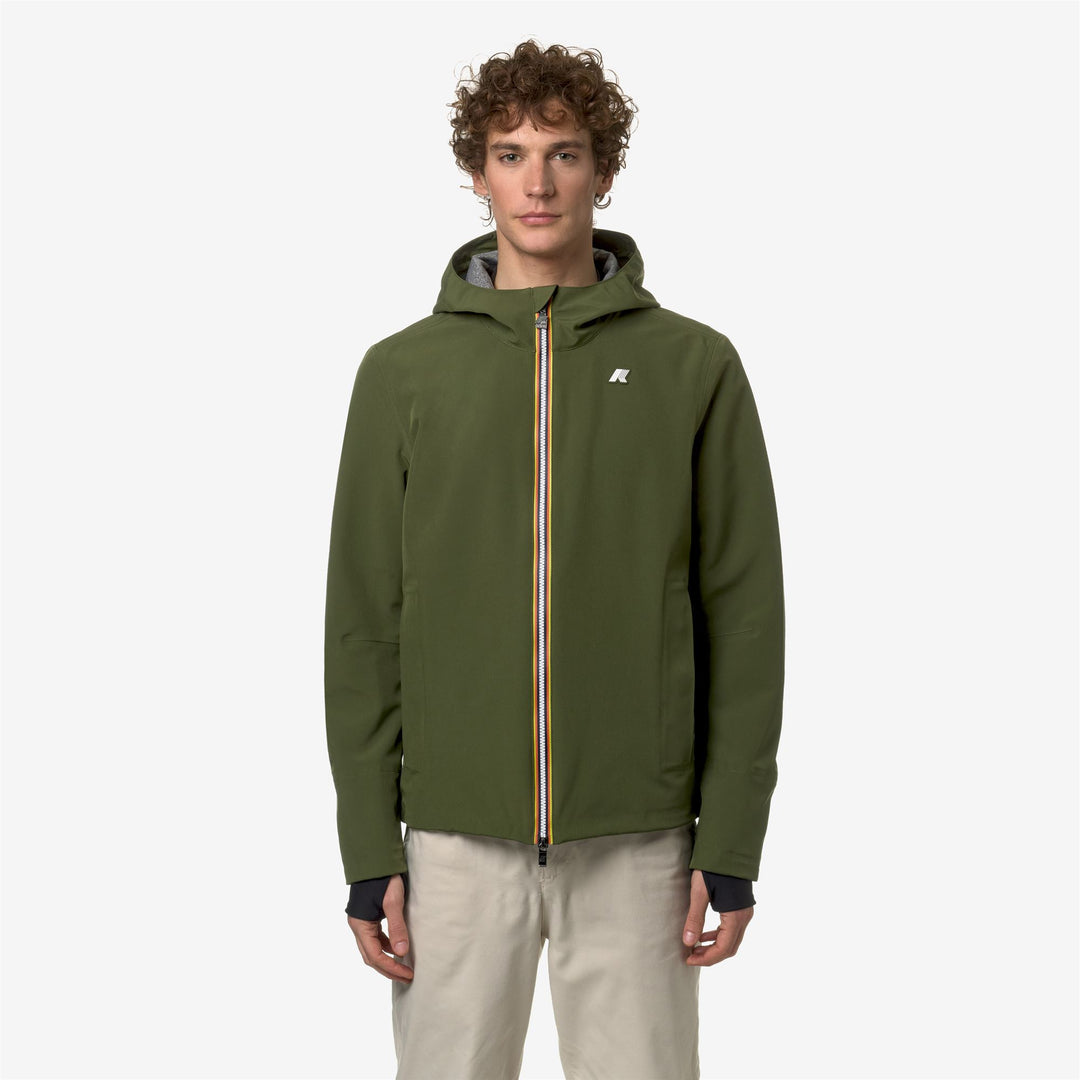 Jackets Man JACKO BONDED JERSEY Short GREEN CYPRESS Dressed Back (jpg Rgb)		