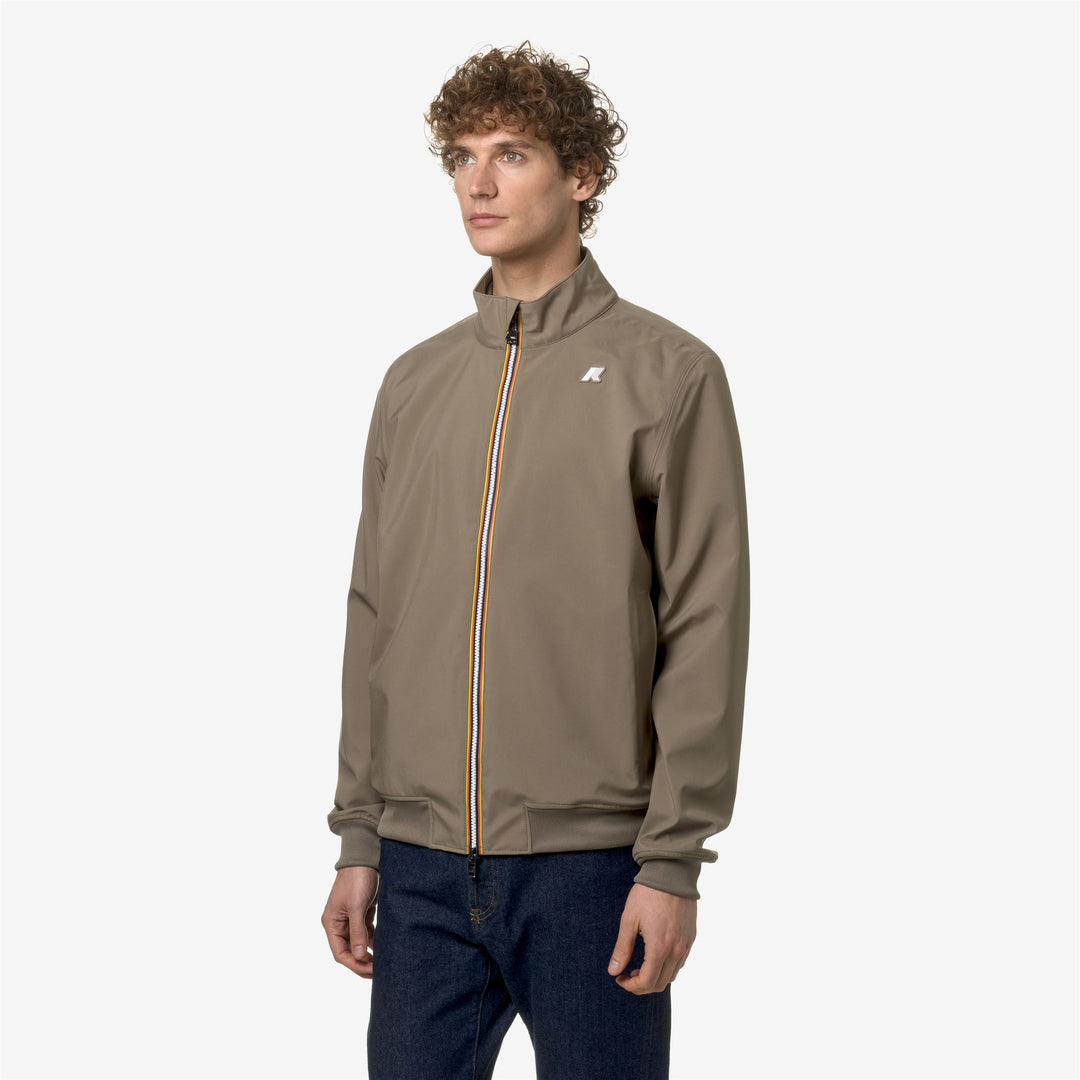 Jackets Man ARSENE BONDED JERSEY Short BEIGE TAUPE Detail (jpg Rgb)			