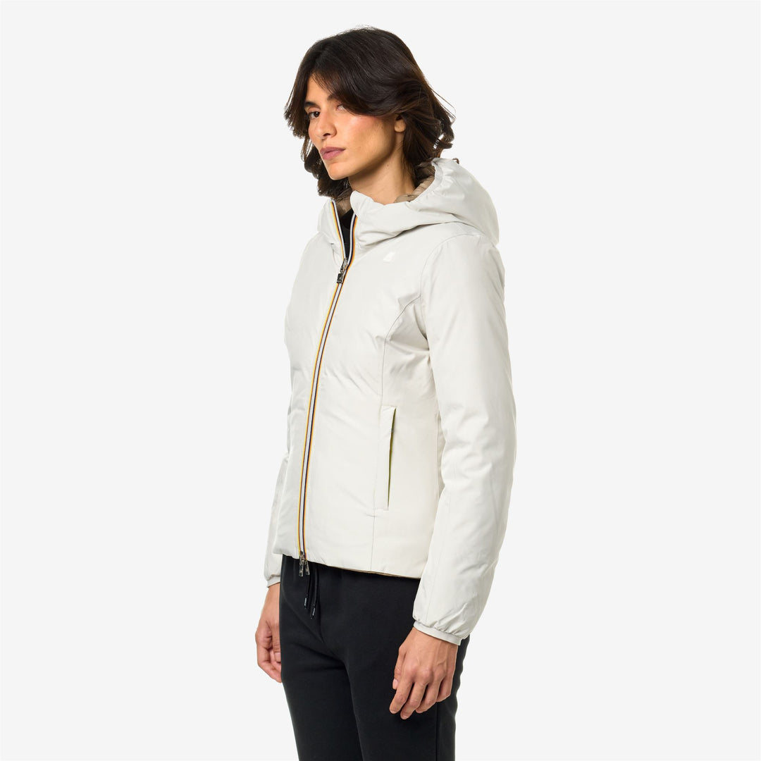 Jackets Woman LILY STRETCH THERMO DOUBLE Short WHITE G-BEIGE T Detail (jpg Rgb)			