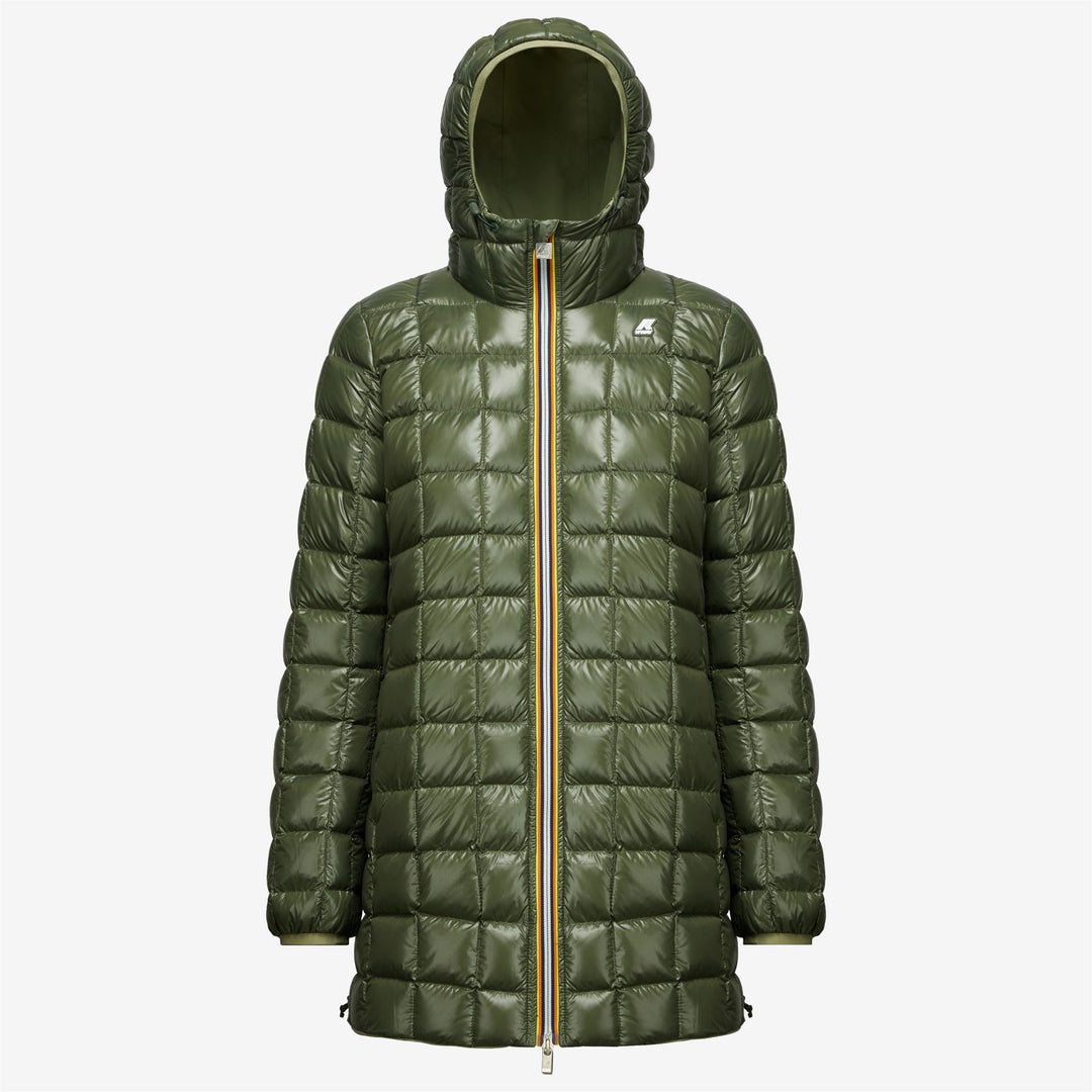 Jackets Woman SOPHIE STRETCH THERMO REVERSIBLE Mid GREEN S-GREEN B Dressed Front (jpg Rgb)	