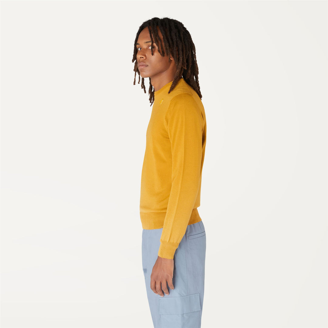 Knitwear Man SEBASTIEN MERINO Pull  Over YELLOW RASPBERRY Detail (jpg Rgb)			