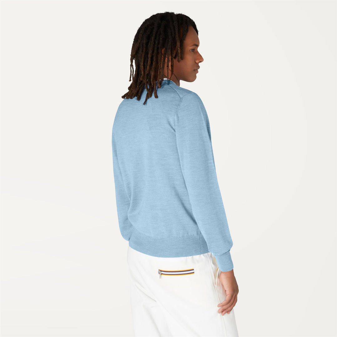 Knitwear Man SEBASTIEN MERINO Pull  Over AZURE DK Dressed Front Double		