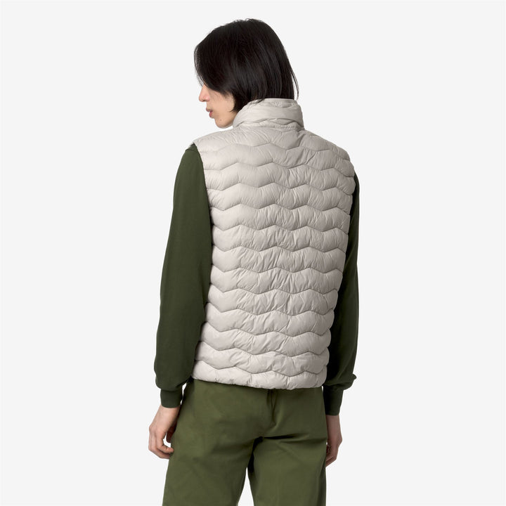 Jackets Man VALEN QUILTED WARM Vest BEIGE LT Dressed Front Double		