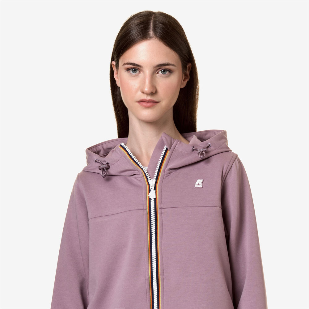 Fleece Woman ELISEE LIGHT SPACER Jacket VIOLET DUSTY Detail Double				