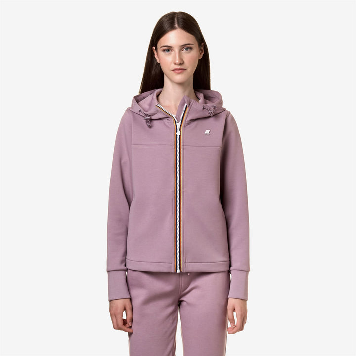 Fleece Woman ELISEE LIGHT SPACER Jacket VIOLET DUSTY Dressed Back (jpg Rgb)		