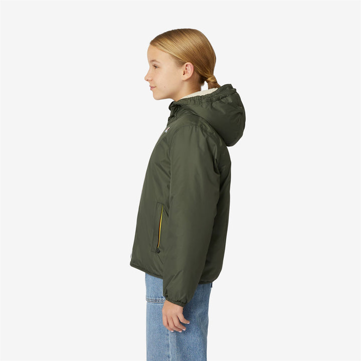 Jackets Kid unisex P. LE VRAI 3.0 CLAUDE ORSETTO Mid ECRU-GREEN BLACKISH Detail (jpg Rgb)			