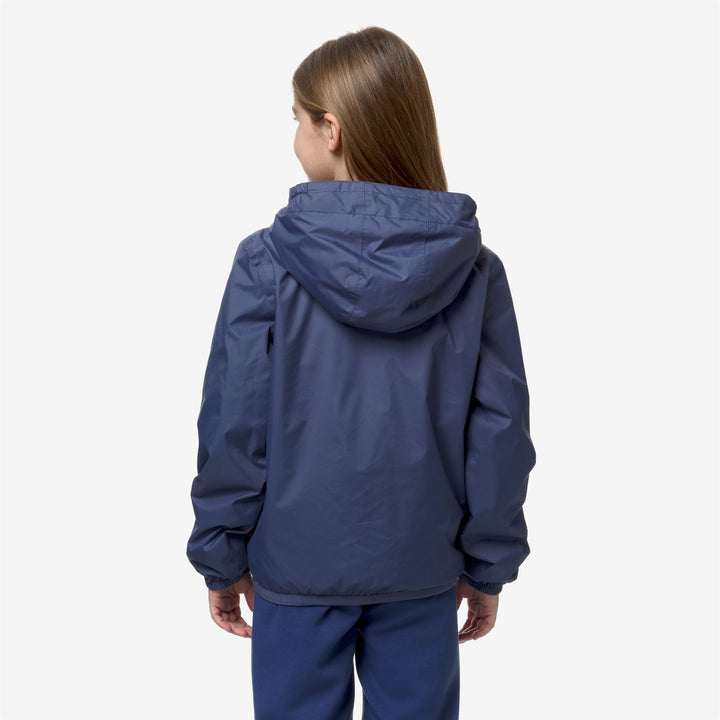 Jackets Kid unisex P. LE VRAI 3.0 CLAUDE WARM Mid BLUE INDIGO Detail Double				