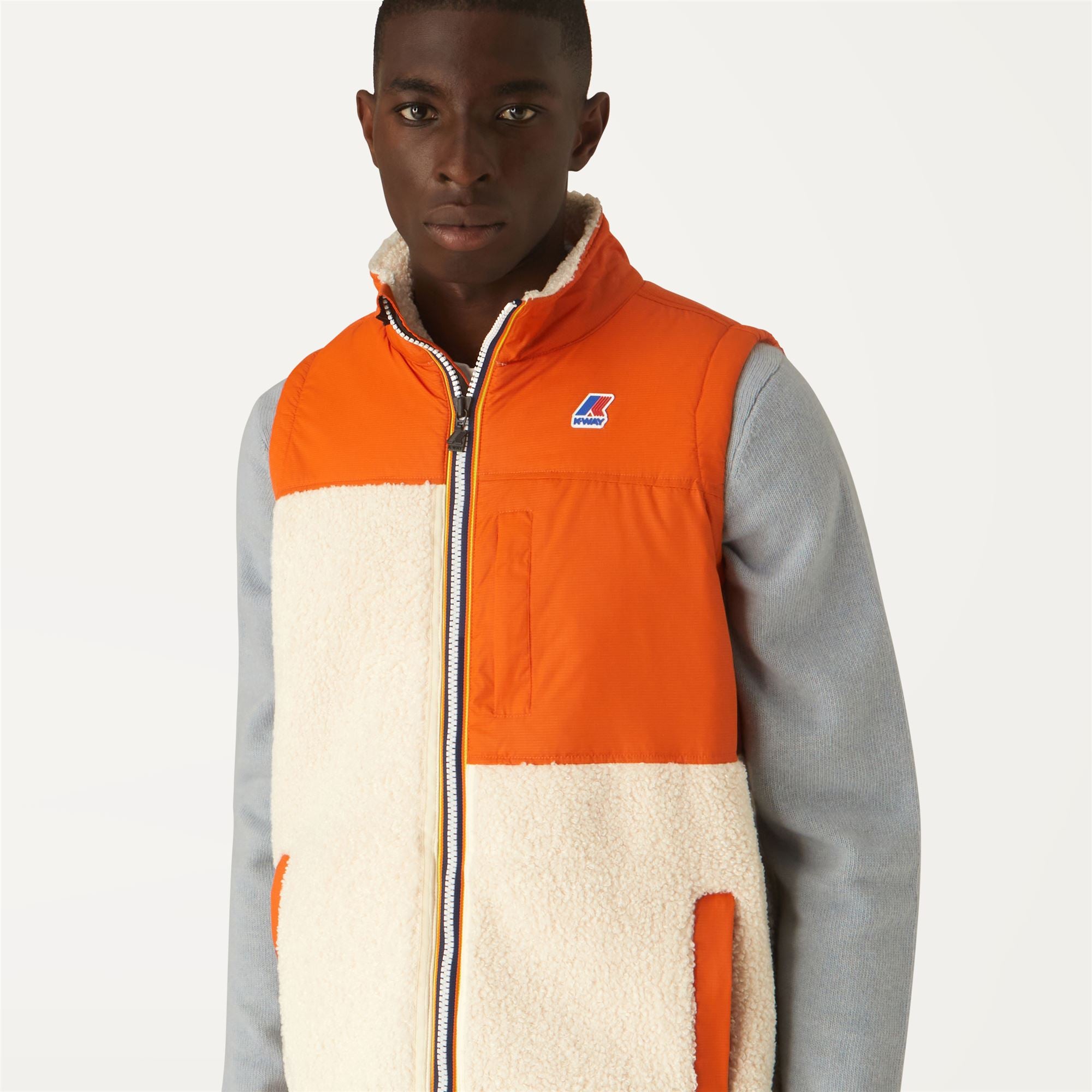 Orange fleece vest best sale