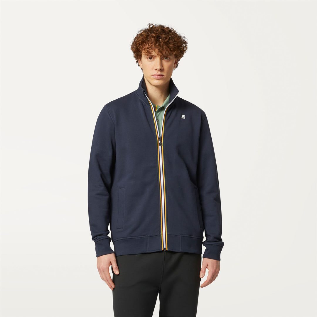 Fleece Man FINN Jacket BLUE DEPTH Dressed Back (jpg Rgb)		