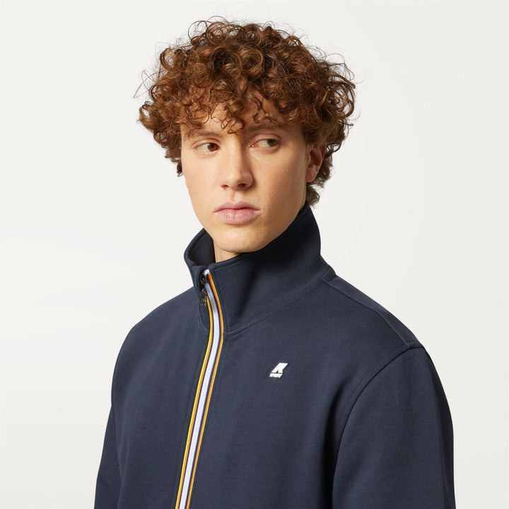 Fleece Man FINN Jacket BLUE DEPTH Detail Double				