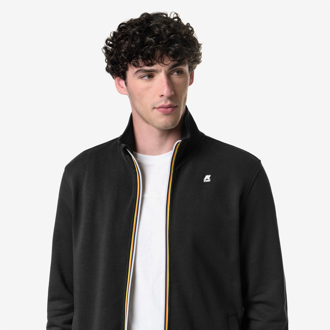 Fleece Man FINN Jacket BLACK PURE Detail Double				