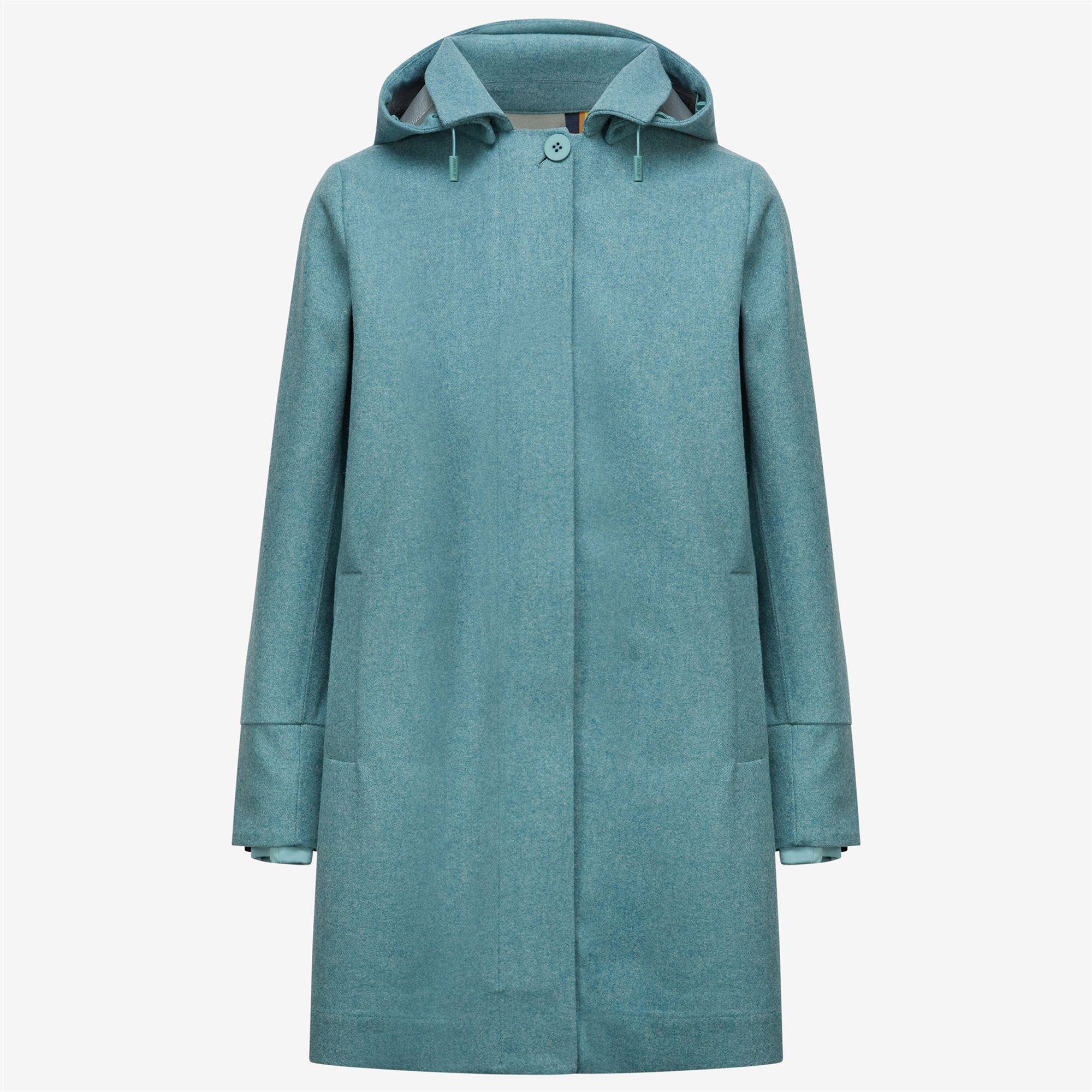 Jackets Woman JOSIEL MELANGE WOOL 2L 3 4 Length GREEN A MELANGE K Way