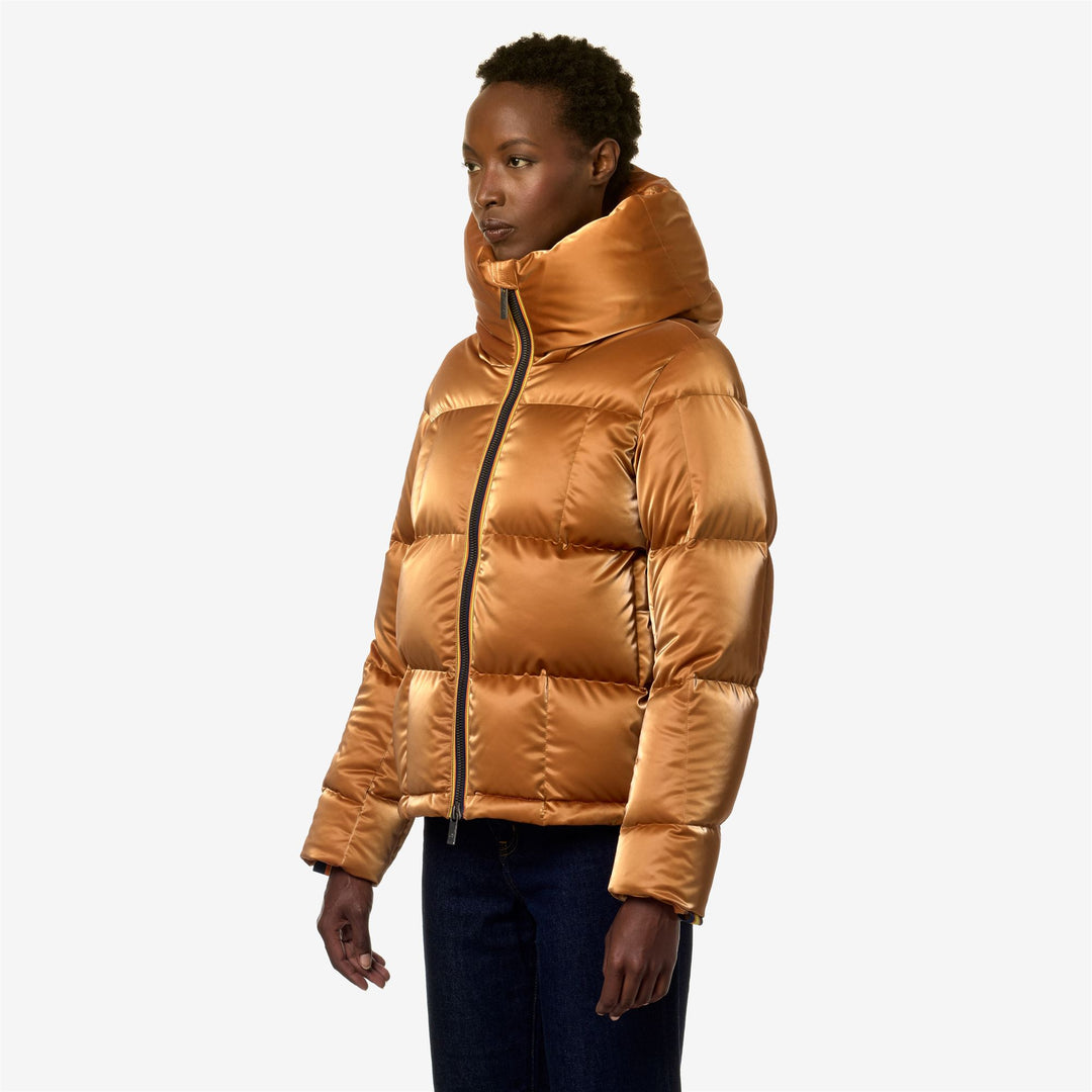 Jackets Woman BRIELIN HEAVY BRICK-LIKE QUILTED Short ORANGE METAL Detail (jpg Rgb)			