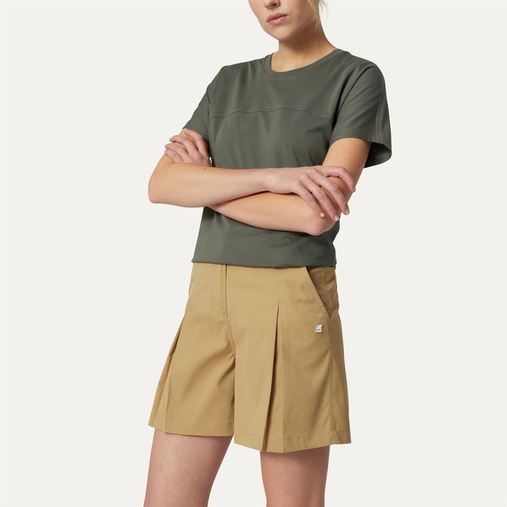 Shorts Woman NOISE TWILL CHINO BEIGE KHAKI Detail Double				