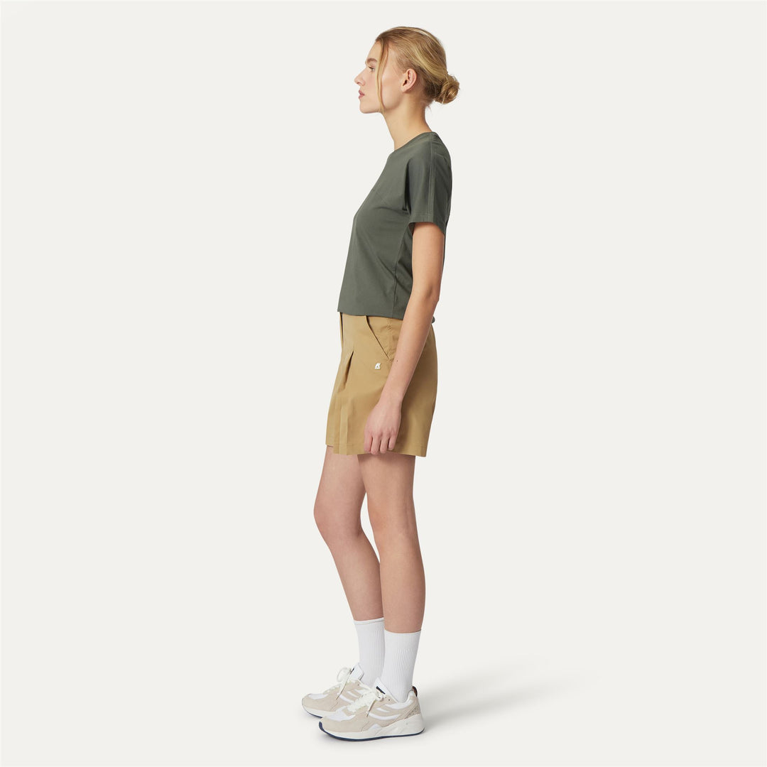 Shorts Woman NOISE TWILL CHINO BEIGE KHAKI Detail (jpg Rgb)			