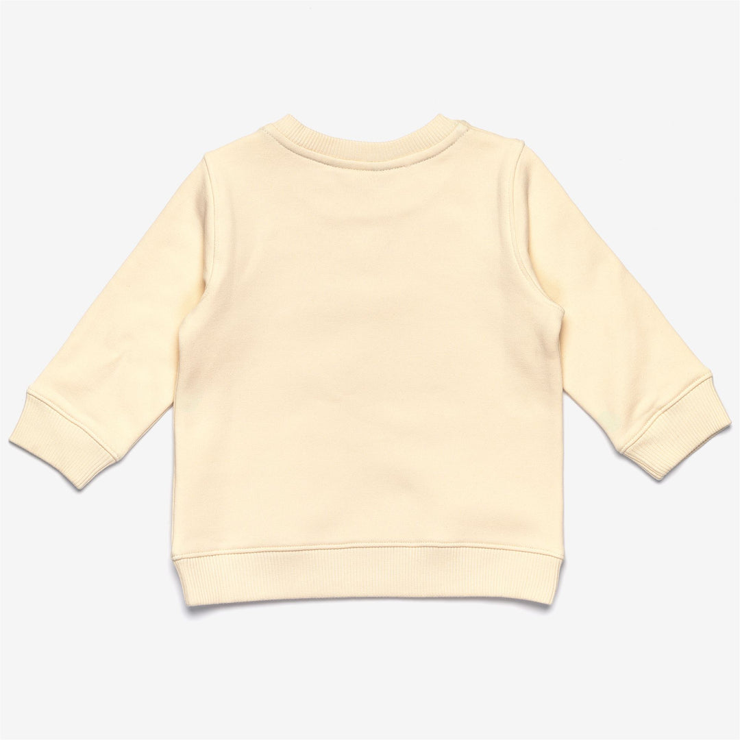 Fleece Kid unisex E. BAPTISTELLE Jumper BEIGE ECRU Dressed Front (jpg Rgb)	