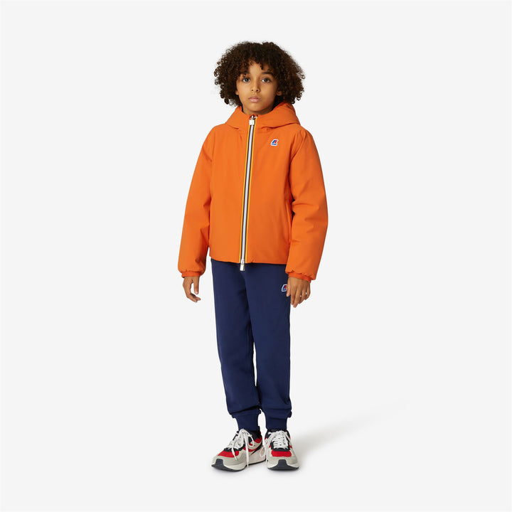 Jackets Boy P. JACQUES WARM REVERSIBLE Short ORANGE RUST - BLUE DEPTH Dressed Back (jpg Rgb)		