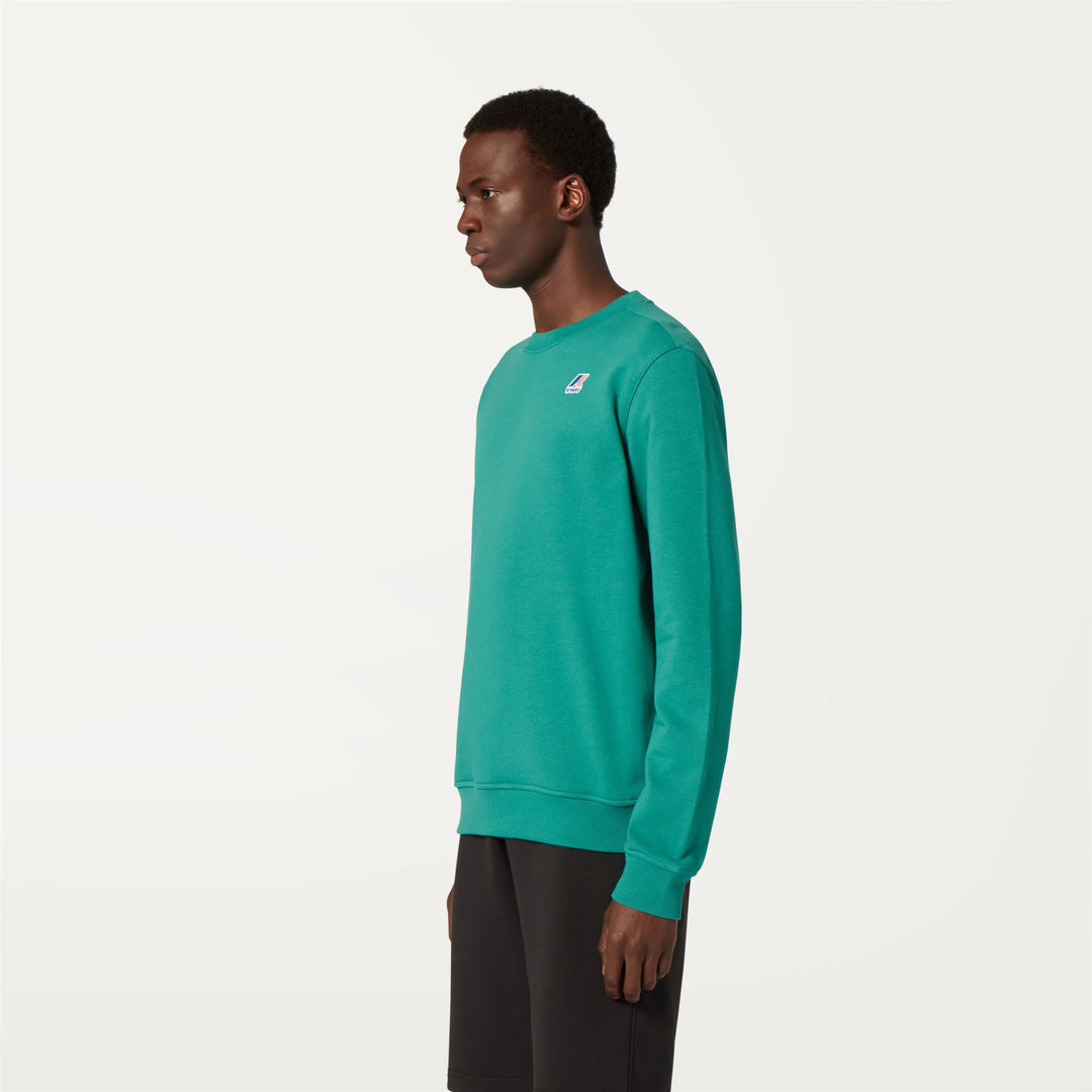 Fleece Unisex LE VRAI AUGUSTE POLY COTTON Jumper GREEN Detail (jpg Rgb)			