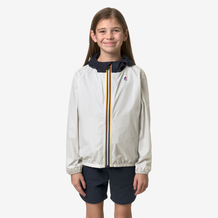 Jackets Kid unisex P. LE VRAI 3.0 CLAUDE Mid GREY LT - BLUE DEPTH Dressed Back (jpg Rgb)		