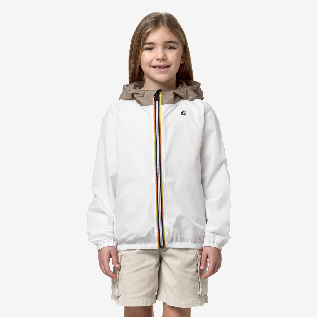 Jackets Kid unisex P. LE VRAI 3.0 CLAUDE Mid WHITE - BEIGE TAUPE Dressed Back (jpg Rgb)		